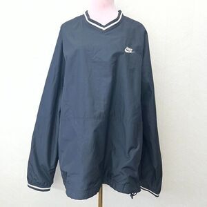 Nike V-Neck Lined Blue Baseball Pullover Windbreaker Jacket Mens Size XL